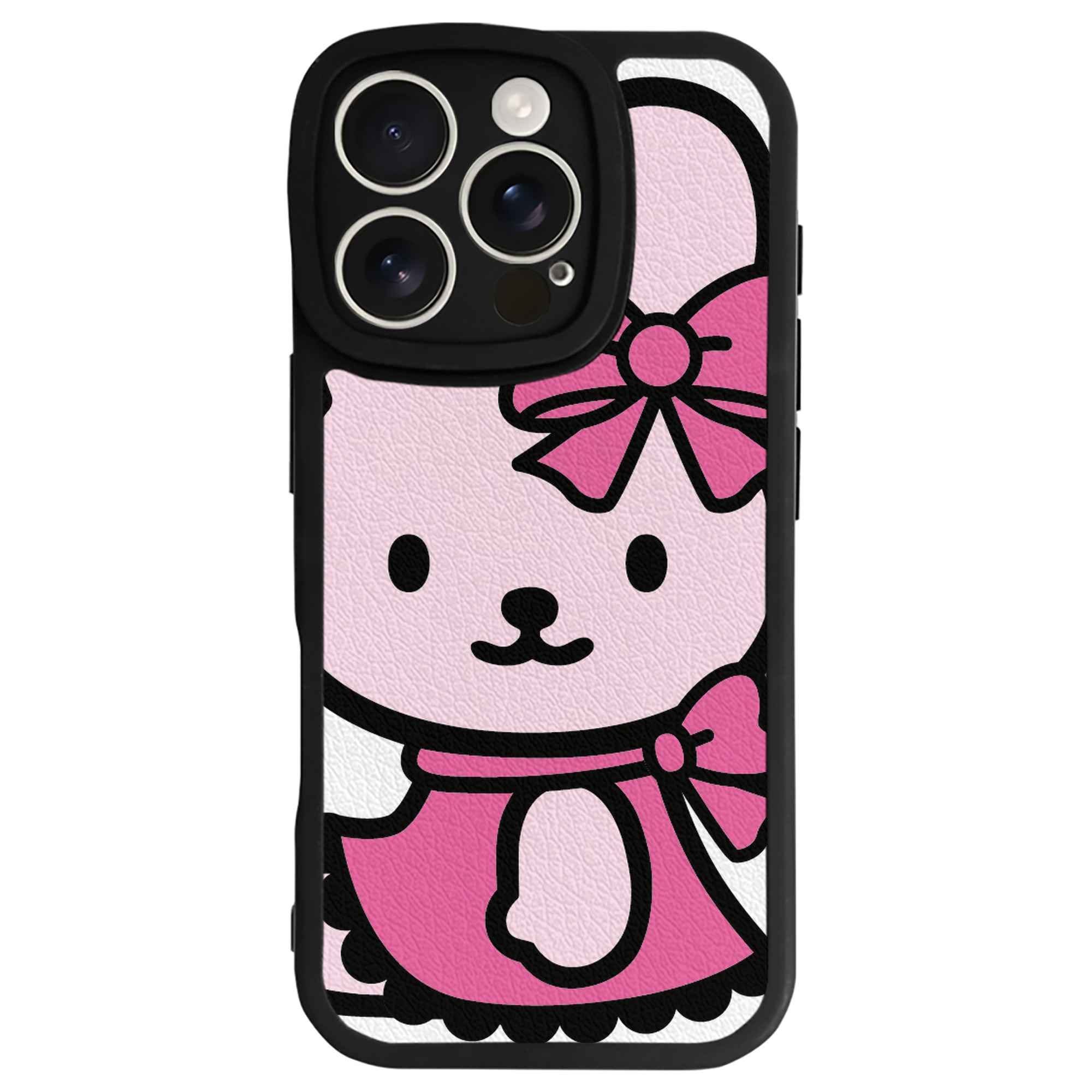 （画像用） Hello Kitty ハローキティ 【iPhone 16シリーズ対応】シリコンスマホケース（レザー調） 材質：シリコン